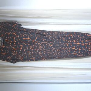 Chic Black and Orange Patterned Dress